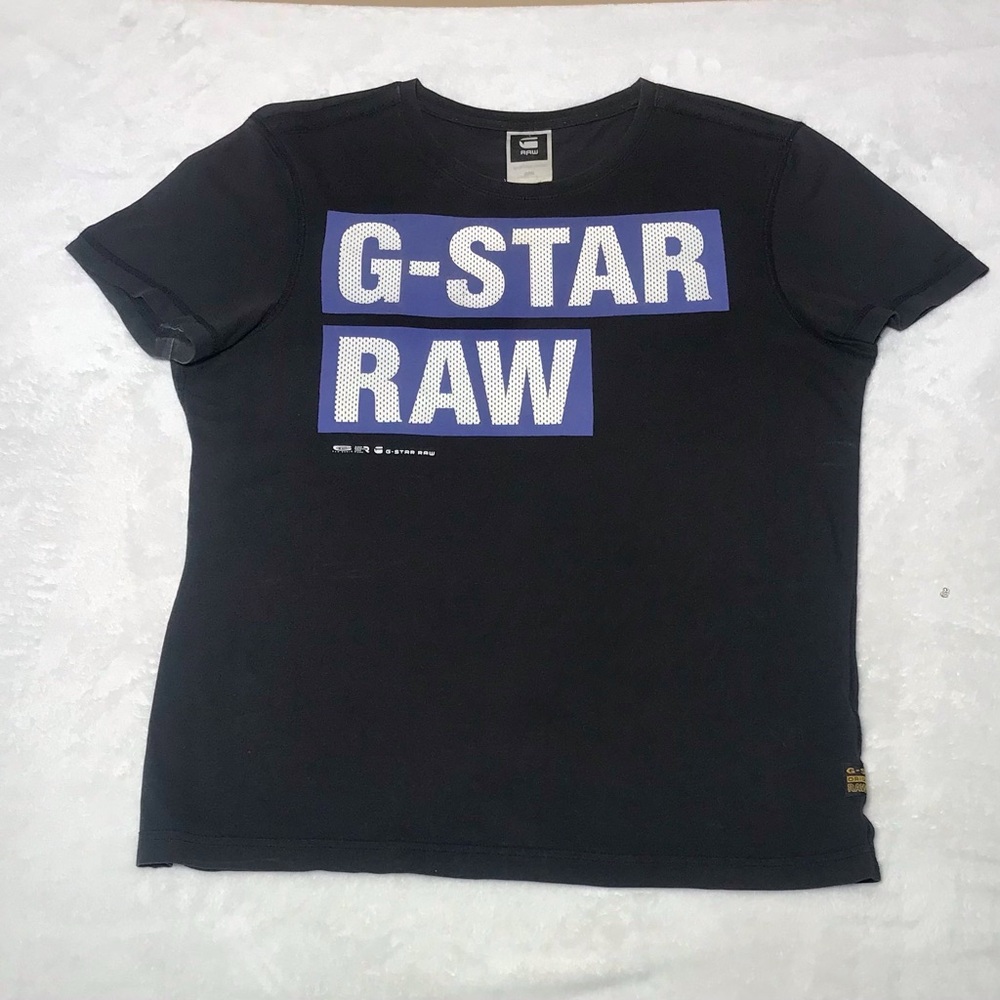 G-Star Black T-Shirt with Blue Logo
